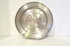 Vintage Gunnar Ander Pewter Plate of Gustav III King of Sweden Mancave Bar picture