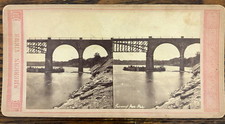 Antique Stereoview Card, Railroad Viaduct, Fairmount Park, Philadelphia picture