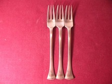 Set Of 3 DANSK THISTLE SALAD FORKS Satin Stainless Steel Japan IHQ 6 3/8