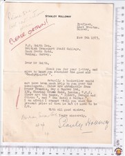 1973 Stanley Holloway Autograph 1p ALS on monologues & early Co‑Optimists revue picture