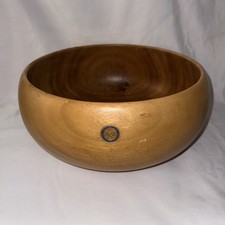 Vintage 1965 Hawaii State Dept of Education Wooden Presentation Bowl State Seal picture