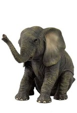 Veronese Design Baby Elephant Sitting Animal Figurine 6.125