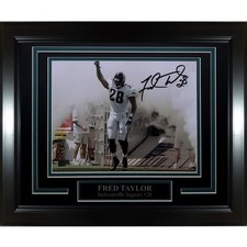 Fred Taylor Autographed Jacksonville Jaguars (Horiz Smoke Intro) Deluxe Framed 8 picture