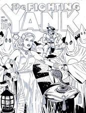 THE FIGHTING YANK # 23  1948 GOLDEN AGE COVER RECREATION ORIGINAL COMIC ART picture