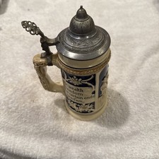 Eckhardt Engler Hohr Vtg German Beer Stein Germany Pewter Lid 0.5L Drinking Song picture