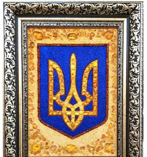 Coat of arms of Ukraine Trident made of amber as a gift💛💙 picture