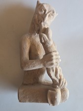 Vintage Chalkware Howling Gargoyle Creature by Reflects Da Medieval Sculpture picture