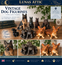 Vintage Dog Figurines Job Lot Alsatian Bulldog Terrier Poodle Figures picture