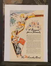The Milwaukee Road Railroad A Bouquet For A Formula WW2 Print Ad 1945 picture