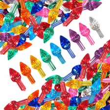 45 Small Twist Light Bulbs Replacement Pegs for Vintage Ceramic Christmas Trees picture