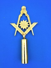 Lodge Senior Decon Top Rod for Masonic Ceremonies Golden Finished picture