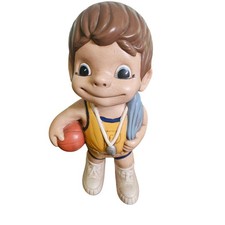Vintage Purdue Basketball Boy Figurine Kids Yellow Blue Retro Sports Decor picture