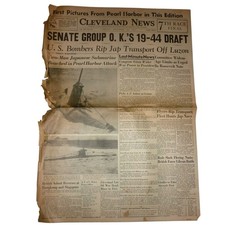 Vintage Cleveland News Dec 16 1941 Pearl Harbor Photos WWII Newspaper History picture