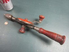 Vintage MILLERS FALLS No. 2 Egg Beater Hand Drill Bit Storage in Handle picture