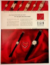 Vintage 1950s Elgin Watches Ad Magazine Print Ephemera Lord Lady Clubman Drake picture