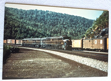 Aug 1951 Pennsylvania Railroad PRR Horseshoe Curve Freight Train Mounted Photo picture