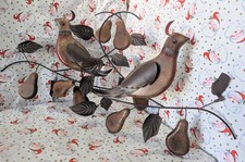 Masketeers Wall Art Partridge Pear Tree & Birds  1961  Decor Metal Wood Vintage  picture