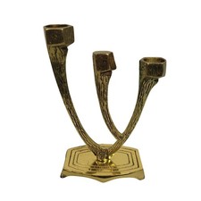 Vintage Wainberg Brass 3-Arm Candle Holder 6.75