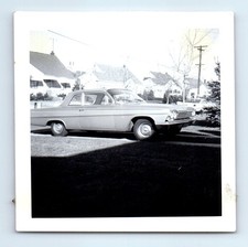 Old Vintage Square Photo CLASSIC CAR DRIVEWAY 1962 CHEVROLET BISCAYNE CHEVY picture