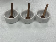 Nambe Chevron Condiment Bowls & Spoons No Tray MT1529 picture