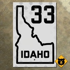 Idaho State Highway 33 route marker road sign 1926 map Rexburg 18x12 picture