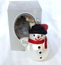 Hausdorfer's Old German Christmas Glass Ornament Snowman Germany picture