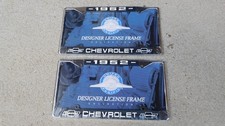 TWO 1952 Chevrolet License Plates Frame - Black Or Dark Blue & Chrome NEW SEALED picture