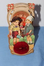Honey comb Valentine Card Old Germany Embossed Honeycom Die Cut Fold Out picture