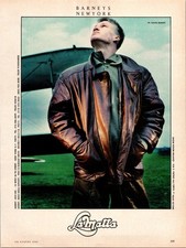 LaMatta Barneys New York 1986 Vintage Magazine Ad Leather Jacket Biplane GQ picture