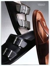 PRINT AD, 2018 Birkenstock Sandals Footwear Leather Black Brown Stylish Buckle  picture