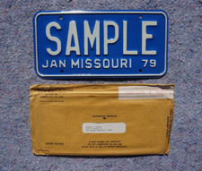 1979 Missouri SAMPLE License Plate picture