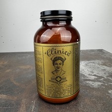Vtg CLINICO Hygienic Powder / Vaginal Douche Glass Jar w/ Nurse LANCASTER, PA picture