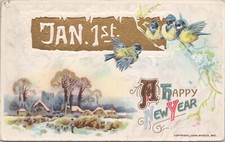 Artist-Signed PC John Winsch New Year 1912 East Auburn California Postmark picture
