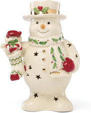 Lenox 897957 Happy Holly Days Snowman & Stocking Light-Up Figurine picture