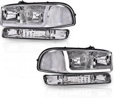 LED DRL Headlights Fit 1999-2007 GMC Sierra 1500,Clear | Headlamp Assembly Fit 0 picture