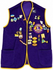 VTG LIONS CLUB VEST 70s - 80s with lot of 37 PINS Dorris Lions Dorris, CA  picture