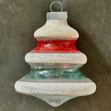Vintage Shiny Brite Mica Glass Unsilvered Tornado Christmas Ornament picture