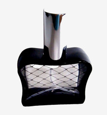 Spray Perfume Bottle Atomizer Black & Clear Glass Lattice Design 1.7 oz New picture