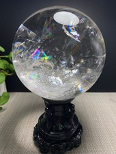 131.5mm Natural Rainbow White Quartz Sphere Crystal Ball Reiki Healing Decor picture
