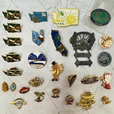 28 Pc Lot Vintage Pins Service Awards Unions Clubs Military School Fraternal picture