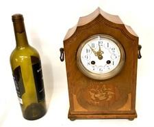 Antique Edwardian French Inlaid Satinwood  Bracket Mantel Clock picture