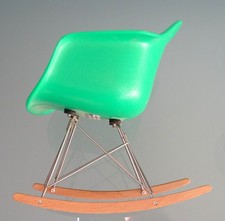 VITRA Design Miniature, Beautiful EAMES ROCKING CHAIR RARE in GREEN, Excellent Condition picture