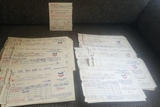 43 Vintage 1960s Chevron Standard Oil Gas Station Statement Paper Travel receipt picture
