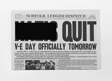 NEWSPAPER REPRINT - 1945 - World War II - Germany Surrenders - N****s Quit picture