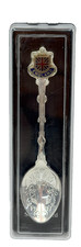 Vintage WAPW England Silver Plated Souvenir Spoon Union Jack w/ Display Case picture