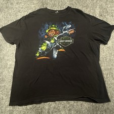 Harley Davidson T Shirt Mens XL Black Leprechaun Dublin Ireland St Patricks 2012 picture