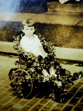 Curt Wagner In Floral Cart Old Home Week 1915 Real Photo Postcard RPPC picture