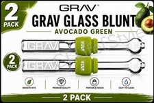GRAV® 2-PACK of GLASS BLUNTS WITH SILICONE GROMMET, 4” EASY CLEAN DESIGN, GREEN picture