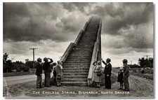 Vintage Style NEW ART 1930s RPPC-ENDLESS STAIRS-BISMARK NORTH DAKOTA-FAUX picture