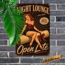 Funny Retro Lady Cigar Sign Humorous Pinup Woman Wall Decor 8x12 picture